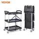 VEVOR 3 Tier Folding Rolling Utility Cart Storage Shelf Movable Gap Rack Serving Cart Slim Slide