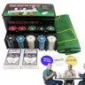 200Pcs Poker Chips Party Table Game Poker Tokens Case Set Poker Game Set With Big Blind Vega For