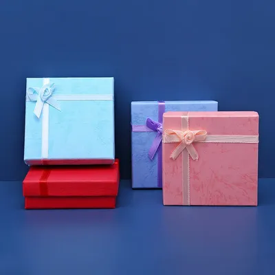 12pcs Jewelry Packaging with White Sponge 9 x 9 x 2.8cm Paper Jewelry Box Cardboard Gift Boxes for Ring Necklace Earring Display