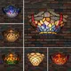 European Style Tiffany Dragonfly Wall Lamp Stained Glass Lampshade Nostalgic Hotel Villa Restaurant