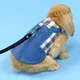 Pet Rabbit Clothes Baby Rabbit Denim Jacket Coat Leash Set For Guinea Pig Dwarf Rabbit Cute Lattice