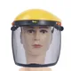 1Pc Garden Grass Trimmer Safety Helmet Hat With Full Face Stainless Steel Mesh Protective Mask For