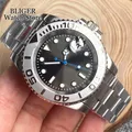 Diving NH35A Sapphire Crystal Silver Insert Automatic Men Watch Lume Blue Hand Gray Dial Middle