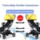 3Pcs Twin Baby Stroller Connector Universal Joints Triplets Quadruplets Infant Cart Secure Straps