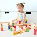 Marble Ball Run Track Stack Building Blocks 3D Wooden Toys Parent Child Interactive Game Kids