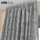 LOZUJOJU Curtains for Living Room Jacquard Fabrics Luxury Semi-blackout Curtains Bedroom Curtains