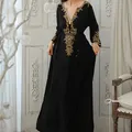 Abito da donna musulmano Abaya abito lungo indiano Dubai turchia abbigliamento islamico caftano nero
