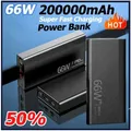 200000mAh Power Bank 66W Display digitale a ricarica rapida batteria ricaricabile portatile adatto