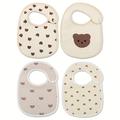 2pcs/pack U-shaped Baby Bibs - Cute Patterns & Soft Cotton - Perfect For Boys & Girls Drooling & Feeding
