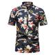 Homme Chemise décontractée Chemisette Chemise d'été Chemise de plage Chemise hawaïenne Chemise à fleurs Noir Rouge Vert Bleu foncé Bleu de minuit Manches courtes A Fleur Col Mao Hawaïen Vacances