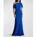 Knotted One-shoulder Crepe Gown