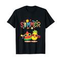 Summer Vibes featuring Cute Ananas & Watermelon Cartoon T-Shirt