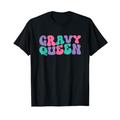 Gravy Queen Damen Retro Vintage Wellig Groovy T-Shirt