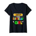 Damen Tante des Geburtstags Mädchen Happy Birthday Girl Family Party T-Shirt mit V-Ausschnitt