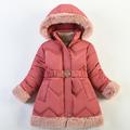 Kids Girls' Coat Long Sleeve Black Pink Red Plain Zipper Winter Adorable Daily 3-10 Years / Cute
