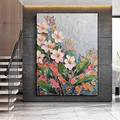 3D Hand-Painted Tropical Floral Mural painting handmade Modern flower painting for Living Room Decor Vibrant Planting Art Wall Hanging Stunning Nature Landscape Textured Oil painting wall Artwork