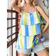 Women's Tank Top Camisole Vest Striped Casual Beach Ruffle Layered Print Yellow Sleeveless Streetwear Modern V Neck Summer