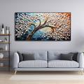 Blooming Cherry painting hand painted Blossom Tree painting handmade Landscape Art 3D White Cherry Canvas Oil Painting Large Blossoms Canvas Oil Painting Abstract Thick Texture painting