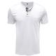 Men's Henley Shirt T shirt Short Sleeve Basic Henley Medium Spring Summer Black Khaki White