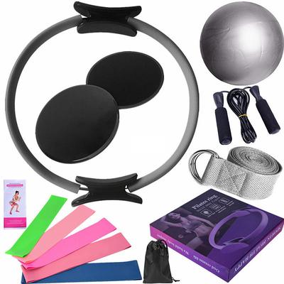 Yoga Ball Fourteen Piece Set Fitness Pilates Ring Sliding Plate Latex Elastic Ring Extension Belt Rubber Jumping Rope Cover