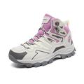 Men's Women Boots Sporty Look Hiking Boots Trekking Shoes Hiking Walking Sporty Athletic Mesh PU Breathable Slip Resistant Mid-Calf Boots Lace-up Black Dusty Rose Purple Color Block Spring Fall