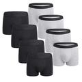 Multi Packs 8pcs Men's Black Underwear Shorts Biker Shorts Elastic Waist Plain Outdoor Daily 95% Cotton All Seasons
