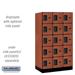 Salsbury 12 in. x 5 ft. x 21 in. 3 Wide Five Tier Box Style Designer Wood Locker - Cherry