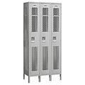 Salsbury Industries Vented Metal Locker - Single Tier 3 Wide - Gray - Assembled