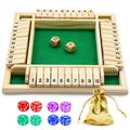 Dice Game Shut The Box Game Wooden Board Game with 10 Dices a Classic 4 Sided Family Math Game for 2-4 Players Dice Board Game Shut-The-Box(Kids or Adults)