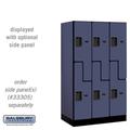 Salsbury 12 in. x 5 ft. x 21 in. 3 Wide Double Tier S Style Designer Wood Locker - Blue