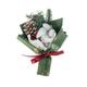 Mini Christmas Bouquet Artificial Pine Needles Pine Cone Cotton Flower Handed Ornament Table Christmas Tree Decoration DIY Gift for Family