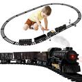 Christmas Train Toys Battery-Powered Locomotive Engine with Sound and Lights Cargo Cars & 18 Tracks Toy Train Sets for Boys Age 3-12