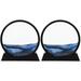 2pcs 3D Dynamic Sand Art Liquid Motion Moving Sand Art Picture Round Glass 3D Deep Sea Sandscape in Motion Display Flowing Sand Frame