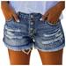 EHQJNJ Female Plus Size Shorts for Women Trendy Fashion Distressed Tassel Denim Shorts with Straight Jeans Shorts Bike Shorts Women with Padding Plus Size