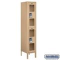 Salsbury S-62155TN-U 1 x 5 x 15 in. Double Tier See Through Metal Locker Tan - Unassembled