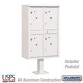 Salsbury Industries 30.5 x 62 x 18 in. Outdoor Parcel Locker - 4 Compartments - USPS Access White