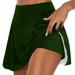 snowsong Skirts for Women Tennis Skirt Womens Casual Solid Tennis Golf Skirt Yoga Sport Active Skirt Shorts Skirt Mini Skirt Summer Skirts Dress Pants Green Skirts M