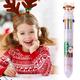 Cartoon Christmas 10 Color Ballpoint Pen Christmas Student Stationery Gift Cute Press Color Pen Ten Color Pen 1Ml Hub Pens Pens Lot Pen for Carts Recycled Pens Most Expensive Pen in The World Thin Pen