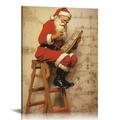 Nawypu 35+ Norman Rockwell Wall Art Prints Santa at The Map by Norman Rockwell American Vintage Canvas Art Poster and Wall Art Picture Print Modern Family Bedroom Decor Posters