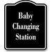 Baby Changing Station BLACK Aluminium Composite Sign 8.5 x10