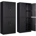 TJUNBOLIFE 2 Drawer Lateral File Cabinet Metal Cabinet with Drawers Locking File Cabinet with Shelves Metal Cabinets for Letter/Legal/F4/A4 Size Files (Two Drawer Black)