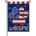 Welcome 4th of July Dog Cat Paw Print Patriotic Small Decorative Garden Flag America USA Stars Stripes Dark Blue Yard Lawn Outside Decor American Outdoor Home Decoration Double Sided 12 x 18