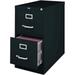 LLBIULife 60653 2-Drawer Vertical File W/ Lock 15-Inch X25-Inch X28-3/8-Inch Black