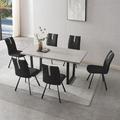 Jecci Table à Manger Moderne Pour 4 à 6 Chaise Noir Table Ensemble de Cuisine Rectangulaire Avec