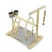 TINYSOME Bird Perch Wood Stand Parrots Playstand Toy with Ladder Swing Feeding Cups