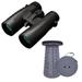 10x42 Trophy XLT Roof Prism Binocular 6.2 Degree Angle of View Black Bundle with Portable Telescoping Stool/Chair