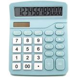 Color 12-Digit Solar Scientific Calculator Financial Office Computer Calculators Large Display Office Calculators Cute Calculator Blue