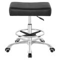 Rolling Swivel Stool Height Adjustable with Wheels Heavy Duty for Office Home Desk Counter Salon (Black) (Black with Footrest)