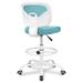Drevy Office Drafting Chair Armless Tall Office Desk Chair Adjustable Height and Footring Low-Back Ergonomic Standing Desk Chair Mesh Rolling Tall Chair for Art Room Office or Home(Teal)