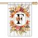 Monogram Letter G Small Gard Flag Burlap Family Last Name Initial Yard Flag 12 x 18h Floral Gard Flag Vertical Holiday Outdoor Farmhouse ration